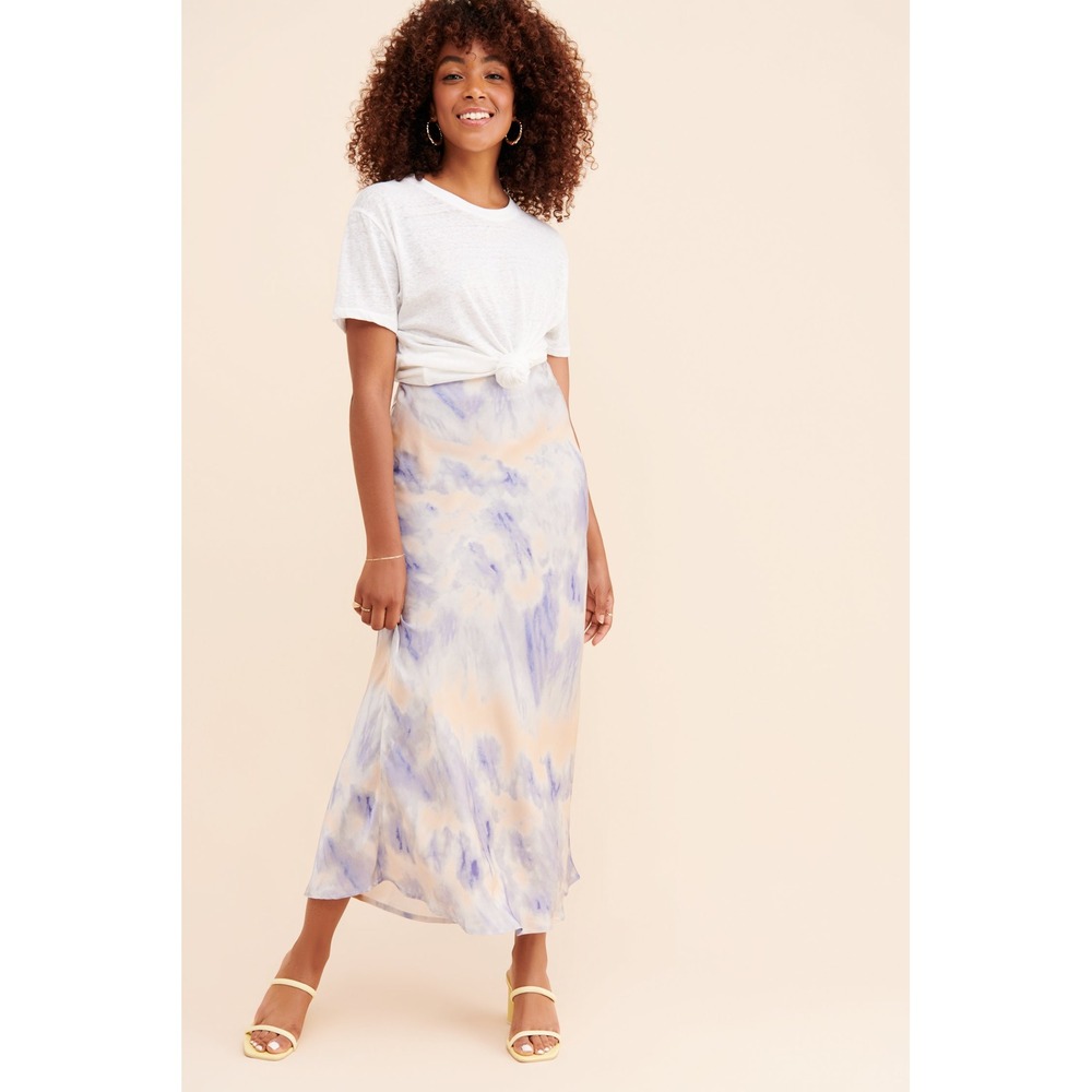 Urban Outfitters Blue Tie Dye Viscose Midi Skirt OB983109 Size 4 Womens Boho